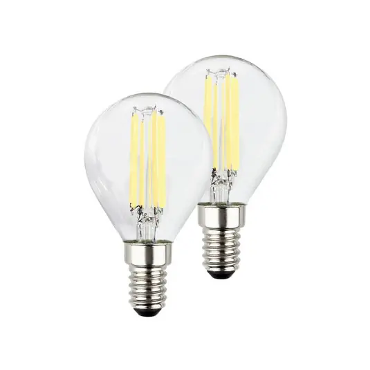 Subito Disponibile Lampadina LED a goccia E14 4W chiara 3000K 840lm EEC A 2er
