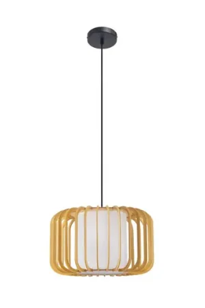Quantità Limitata Lampada a sospensione Forlight Viva, marrone chiaro, legno, Ø 40 cm