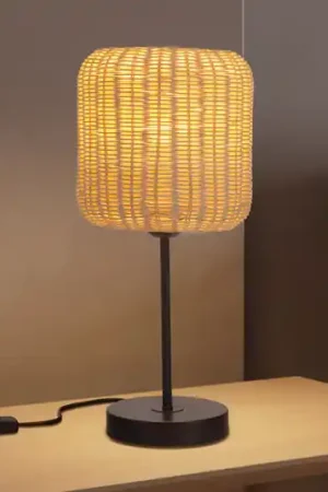 Lampada da tavolo Forlight Cortic, marrone chiaro, rattan, altezza 41,5 cm A Buon Prezzo