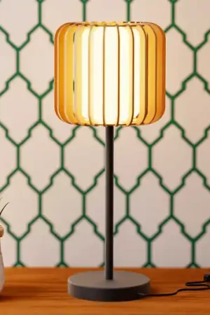 Lampada da tavolo Forlight Viva, marrone chiaro, legno/metallo, altezza 49 cm Prezzo Di Fabbrica