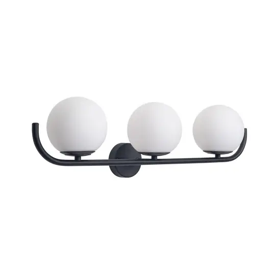 Forlight applique Sfera Triple, nero, vetro, larghezza 58 cm Offerta Del Giorno