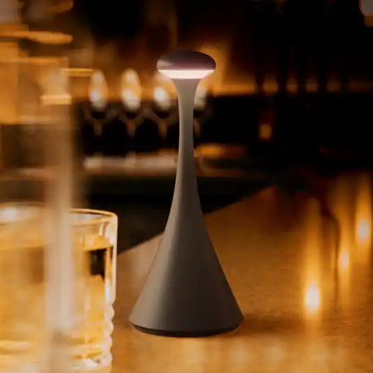Lampada da tavolo ricaricabile a LED Nudrop mini, nera, IP54, dimmerabile Sconto