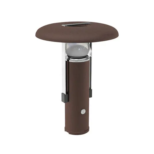 Lampada da tavolo LED da campeggio ricaricabile, marrone scuro, alluminio, Affare