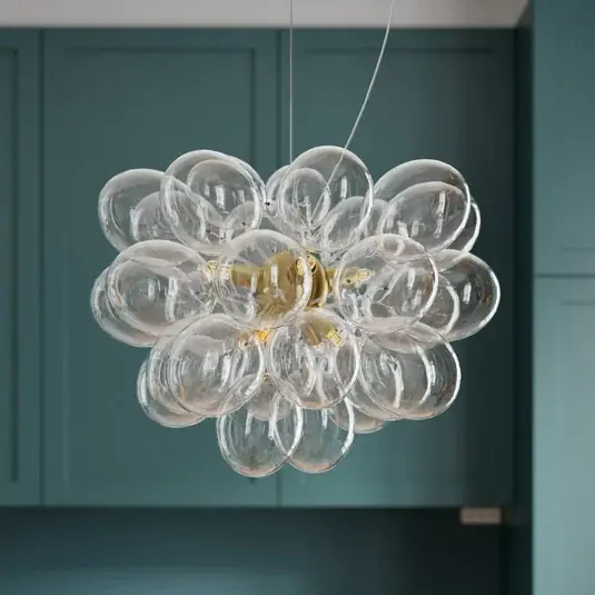 By Rydéns Gross lampada a sospensione, ottone/chiaro, Ø 50 cm, vetro Prezzo Conveniente