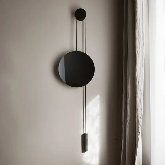 Promozione Esclusiva Specchio New Works Rise and Shine, nero, Ø 45 cm, vetro
