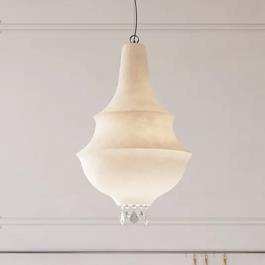 Lampada a sospensione Karman Lady D, bianco, Ø 48 cm, fibra di vetro, E27 Offerta Speciale