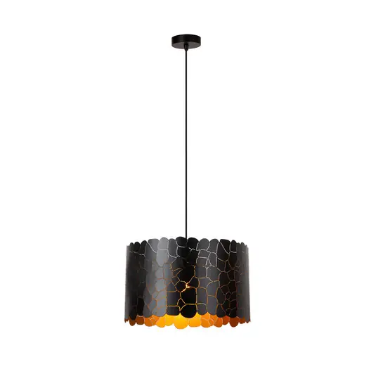 Lampada a sospensione Almelo, a 1 luce, nero/oro, metallo Offerta Speciale