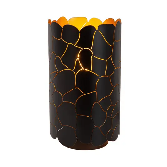 Lampada da tavolo Almelo, nero/oro, Ø 15 cm, metallo Prezzo Ridotto