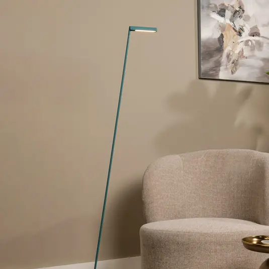 Promozione Piantana LED Lavale, turchese, dimmerabile, altezza 138 cm