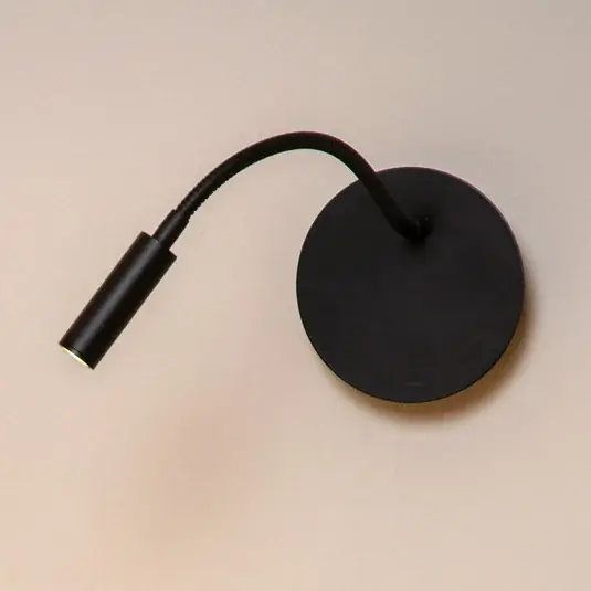 Faretto da parete a batteria LED Jolijn, nero, braccio flessibile, Ø 11 cm, Consegna Rapida