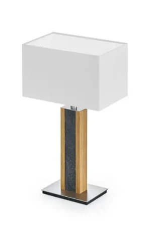 Lampada da tavolo HerzBlut Karl G, angolare, legno/granito, bianco, E27 Bestseller