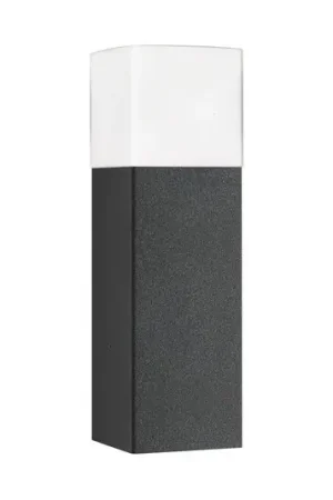 Quantità Limitata Lampioncino Linus, grafite, altezza 40 cm, alluminio, vetro opalino