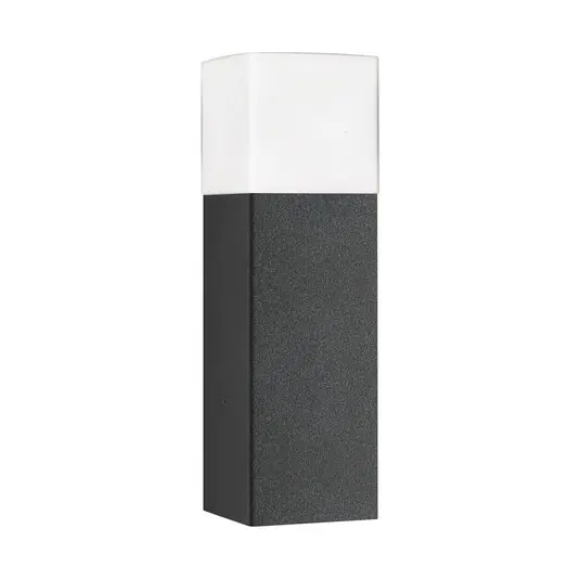 Quantità Limitata Lampioncino Linus, grafite, altezza 40 cm, alluminio, vetro opalino