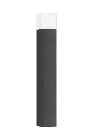 Lampione Linus, grafite, altezza 85 cm, alluminio, vetro opalino Sconto